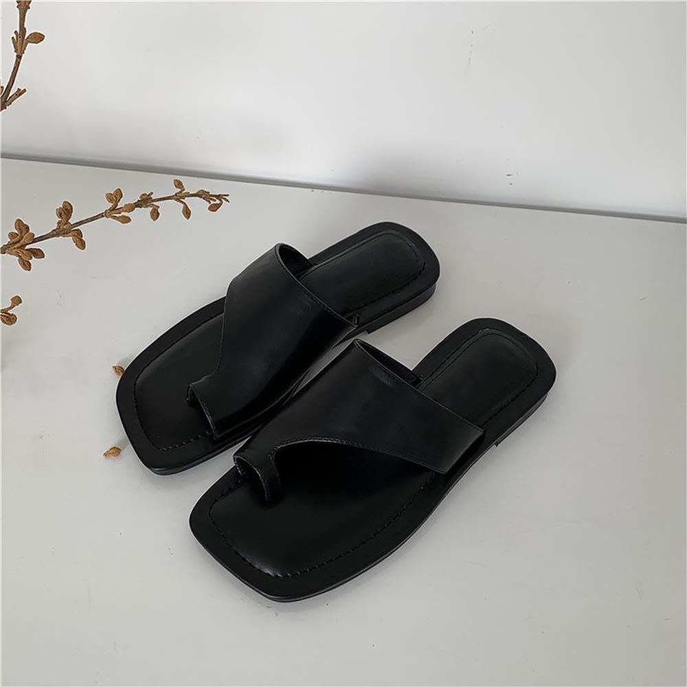 Women's Simple Square Toe Slip-On Outdoor Sandals | ZAKAPOP
