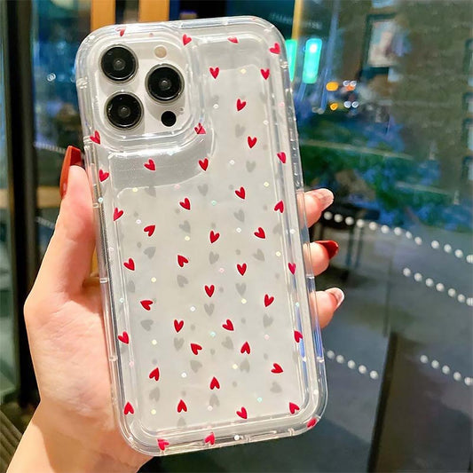 Clear Heart Pattern Phone Case | ZAKAPOP