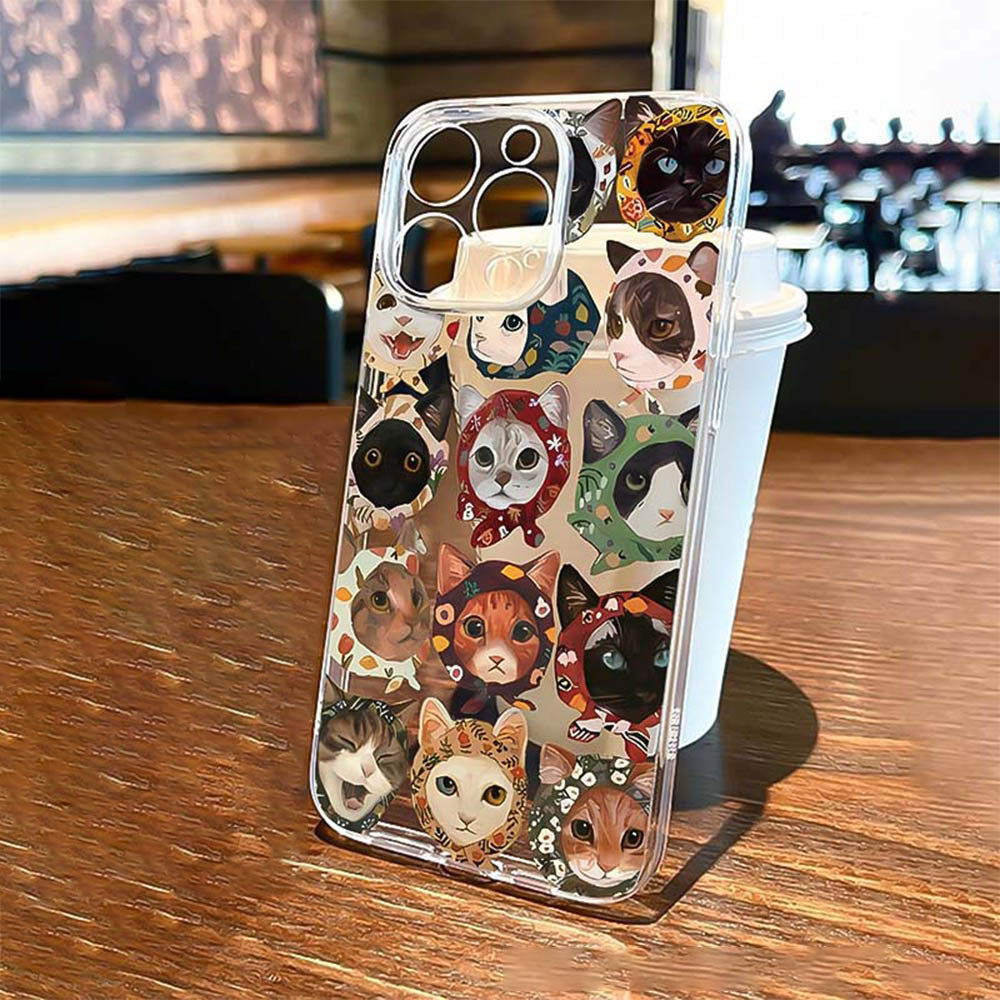 Colorful Cat Design Clear iPhone Case | ZAKAPOP