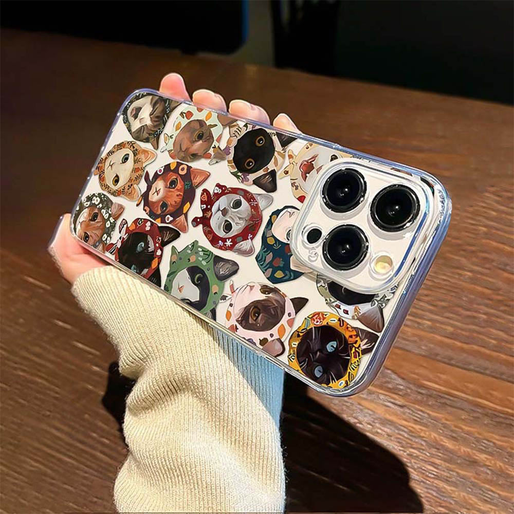 Colorful Cat Design Clear iPhone Case | ZAKAPOP