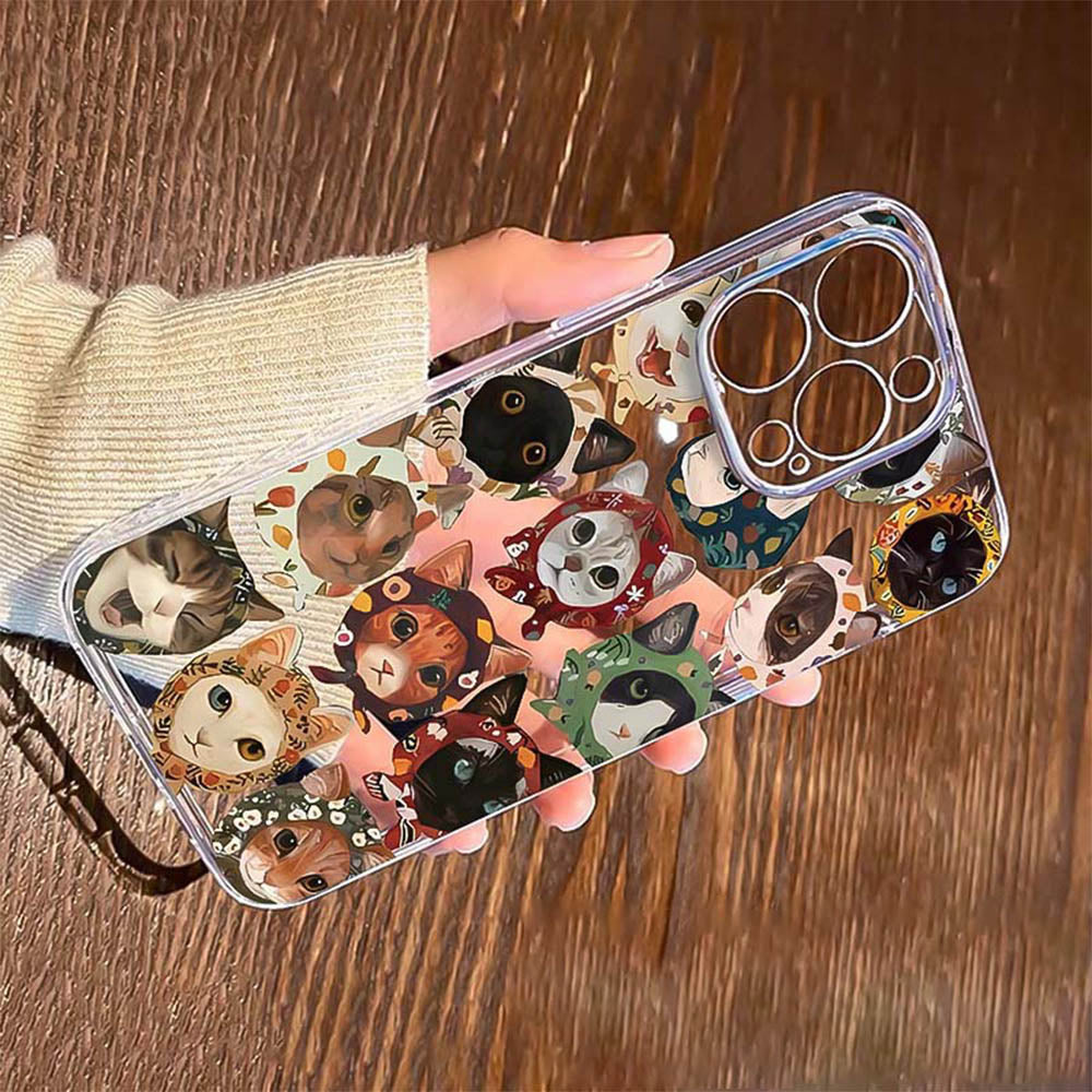 Colorful Cat Design Clear iPhone Case | ZAKAPOP