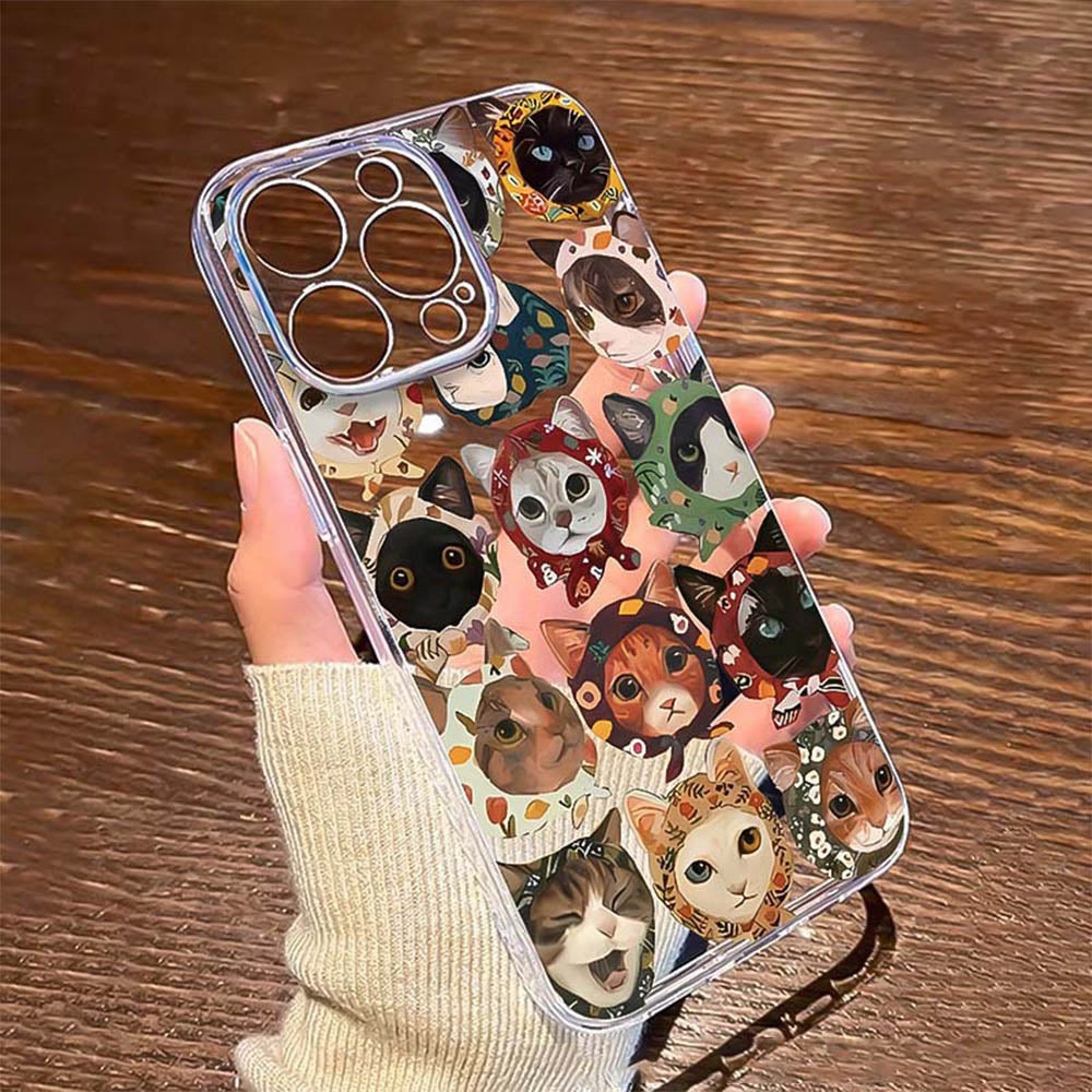 Colorful Cat Design Clear iPhone Case | ZAKAPOP