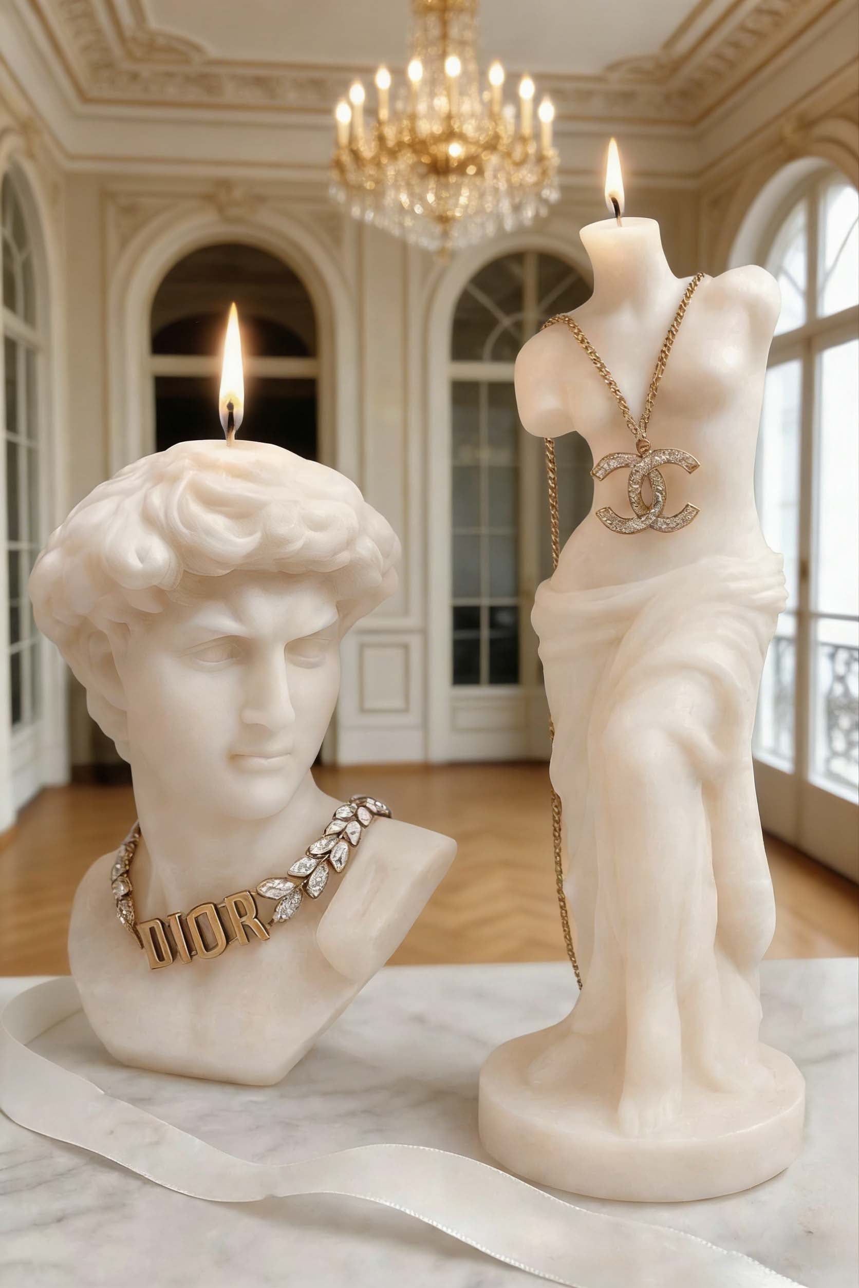 David & Venus Candle Set in Sculpture | Scented Candles Birthday