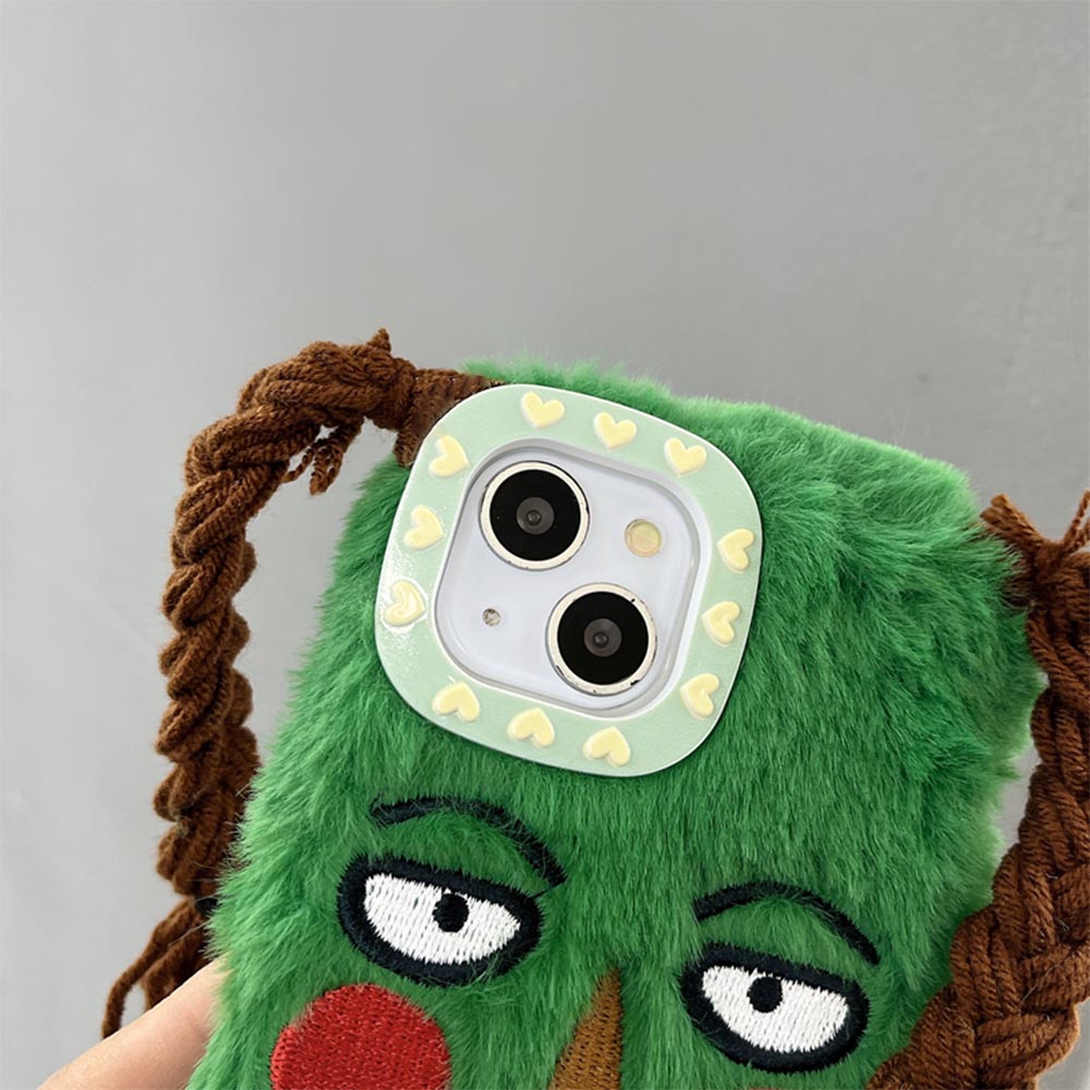 Funny Plush Cartoon Braided Girl iPhone Case | ZAKAPOP