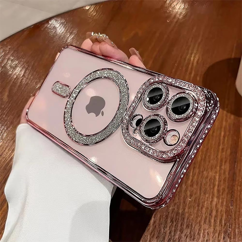 Glitter Diamond Magnetic Wireless Charge Case for iPhone | ZAKAPOP