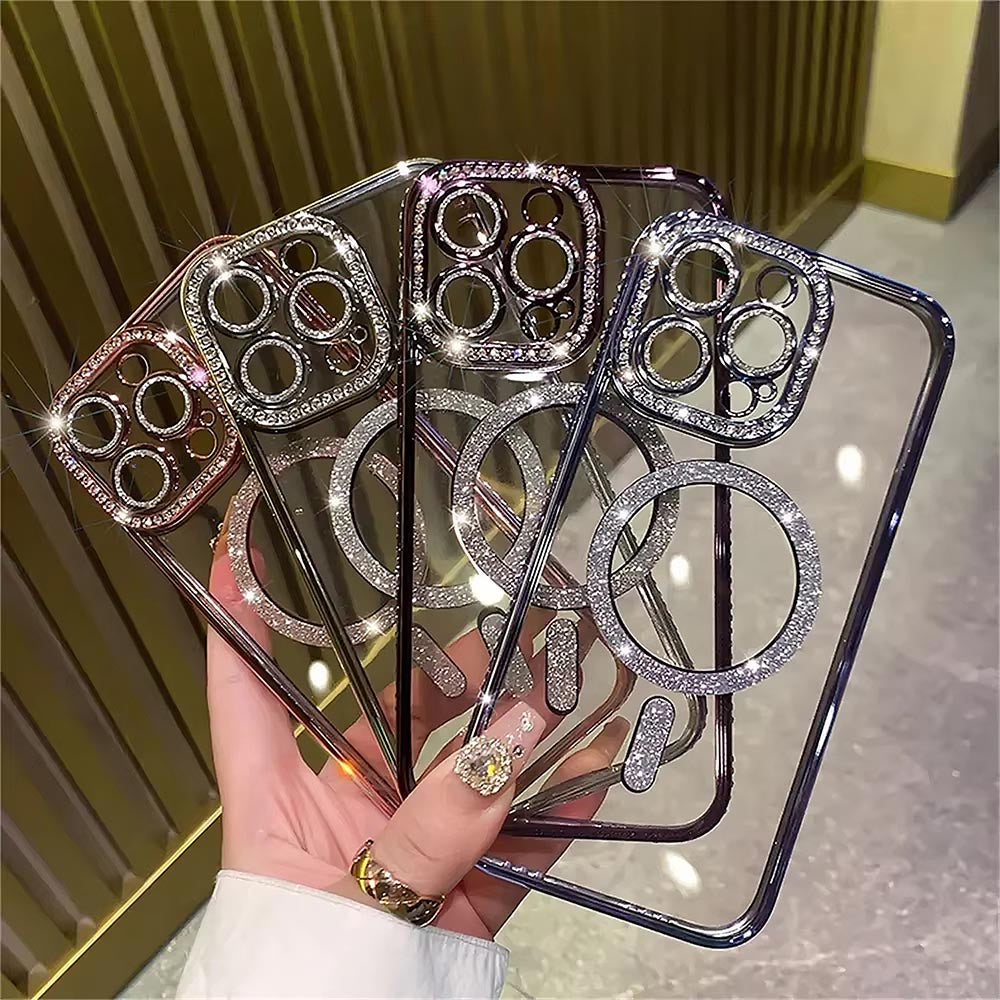 Glitter Diamond Magnetic Wireless Charge Case for iPhone | ZAKAPOP