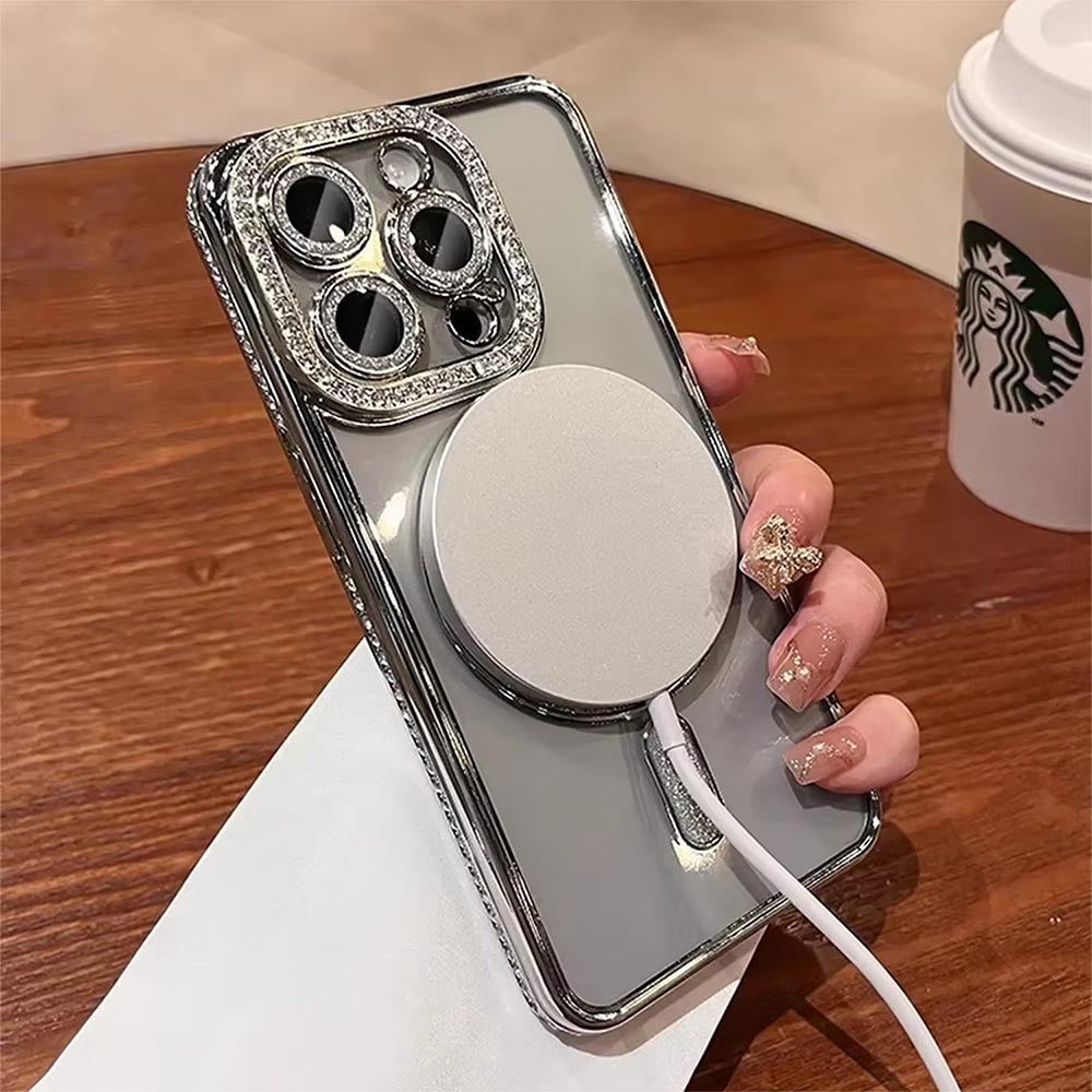 Glitter Diamond Magnetic Wireless Charge Case for iPhone | ZAKAPOP