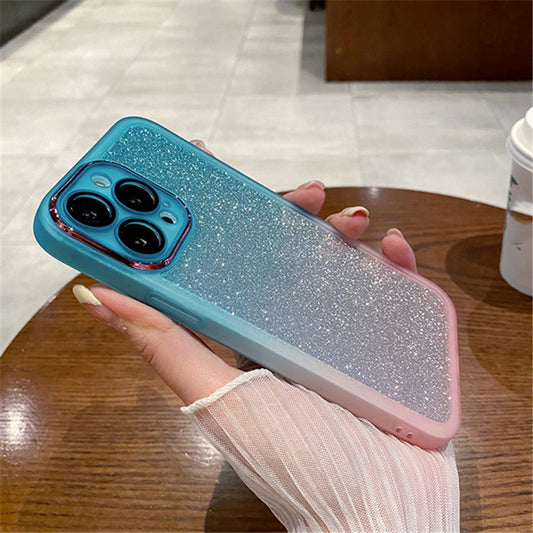 Gradient Rainbow Clear Shimmering Powder Phone Case | ZAKAPOP