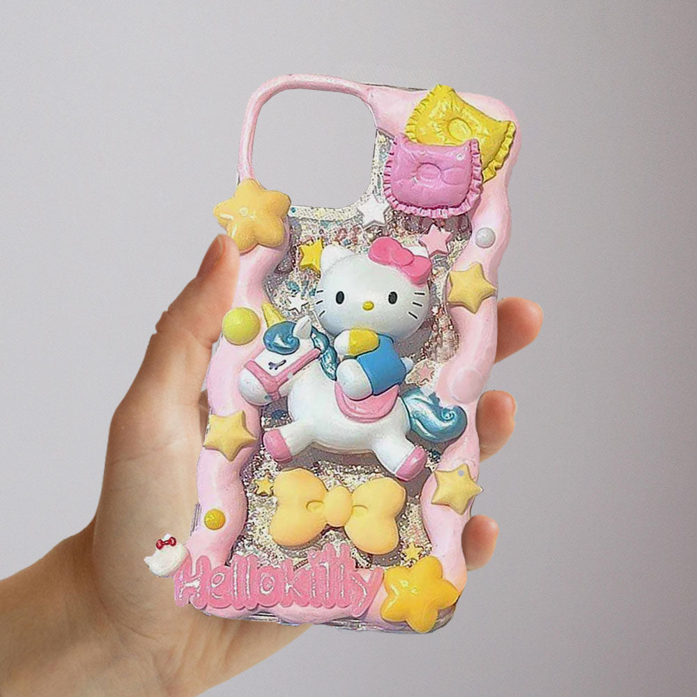 Handcrafted Carousel Amusement Park Cream Gel Phone Case | ZAKAPOP Sanrio Hello Kitty Cat Icing Frosting Phone Cover Handcrafted Carousel Amusement Park Cream Gel Phone Case | ZAKAPOP Sanrio Hello Kitty Cat Icing Frosting Phone Cover