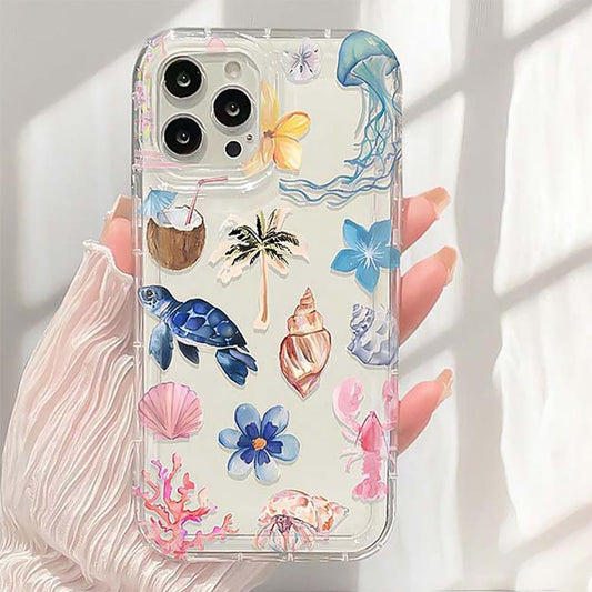 Jellyfish & Sea Turtle Ocean Clear Phone Case | ZAKAPOP