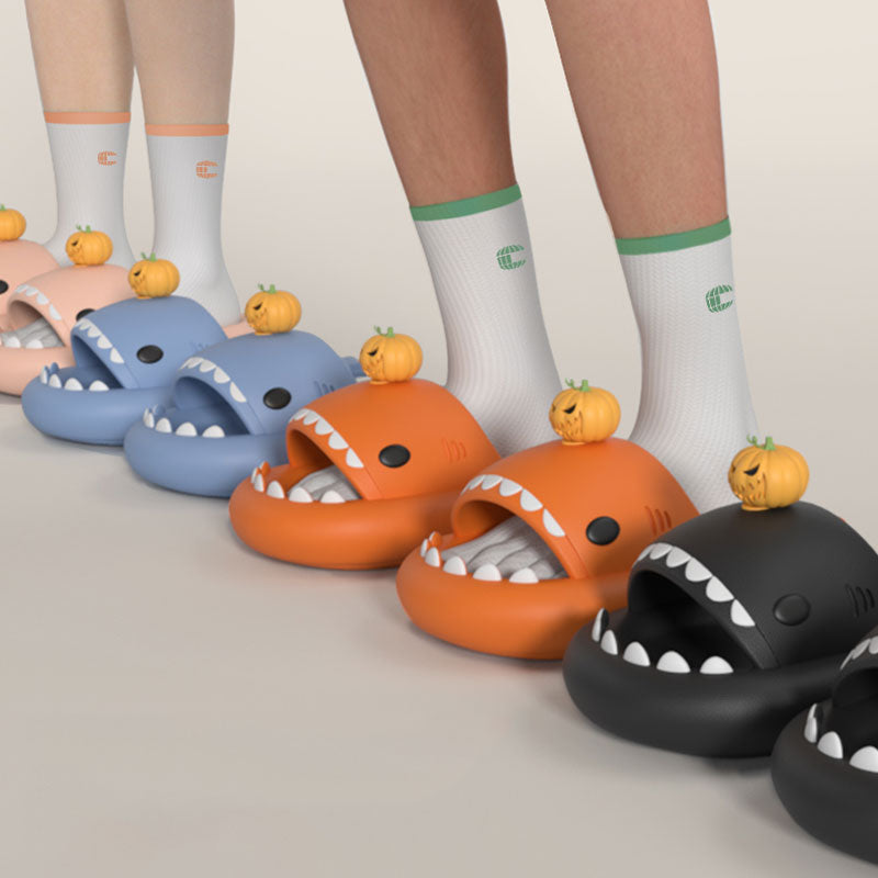 Original Limited Halloween Pumpkin Shark Slippers(Adults) | ZAKAPOP