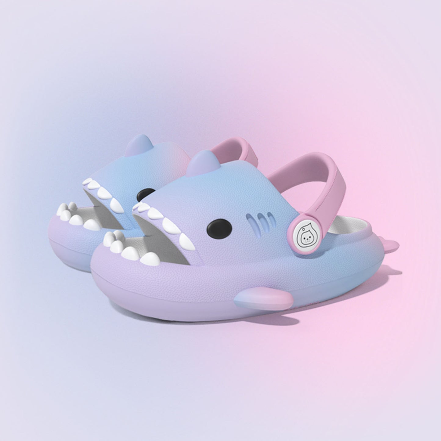 Original Three Color Gradient Shark Slippers with Shoelaces (Kids) | ZAKAPOP