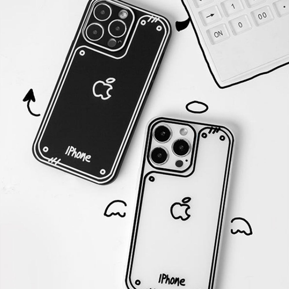 Personality Two-Dimensional Manuscript Phone Case For iPhone | ZAKAPOP