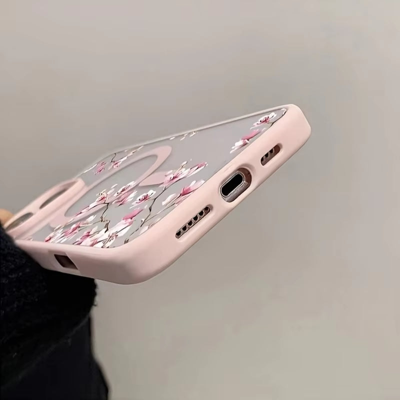 Pink Elegant Floral Background Magsafe Phone Case | ZAKAPOP