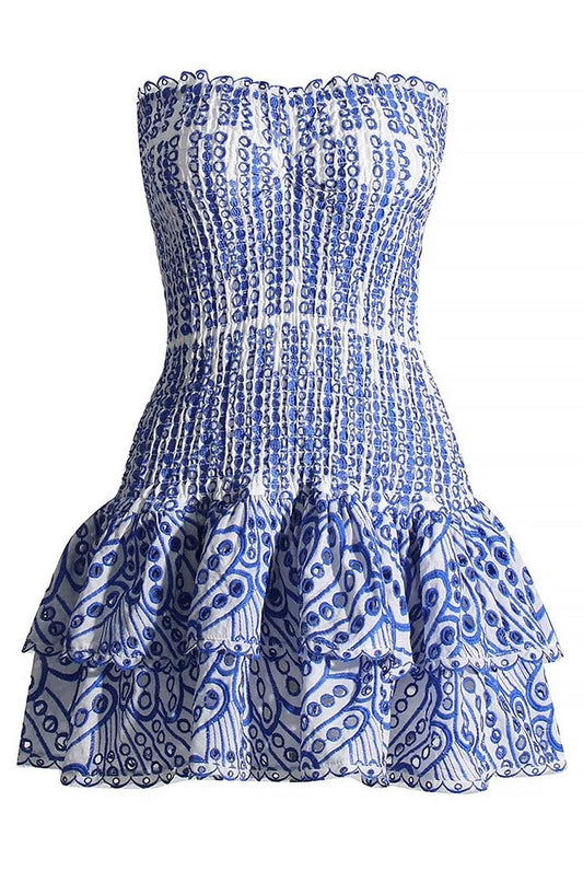 Strapless Ruffle Hem Fitted Dolce Dress | ZAKAPOP