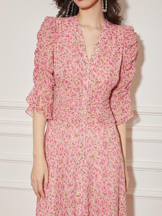 Stylish Floral Slim-Fit Dress | ZAKAPOP