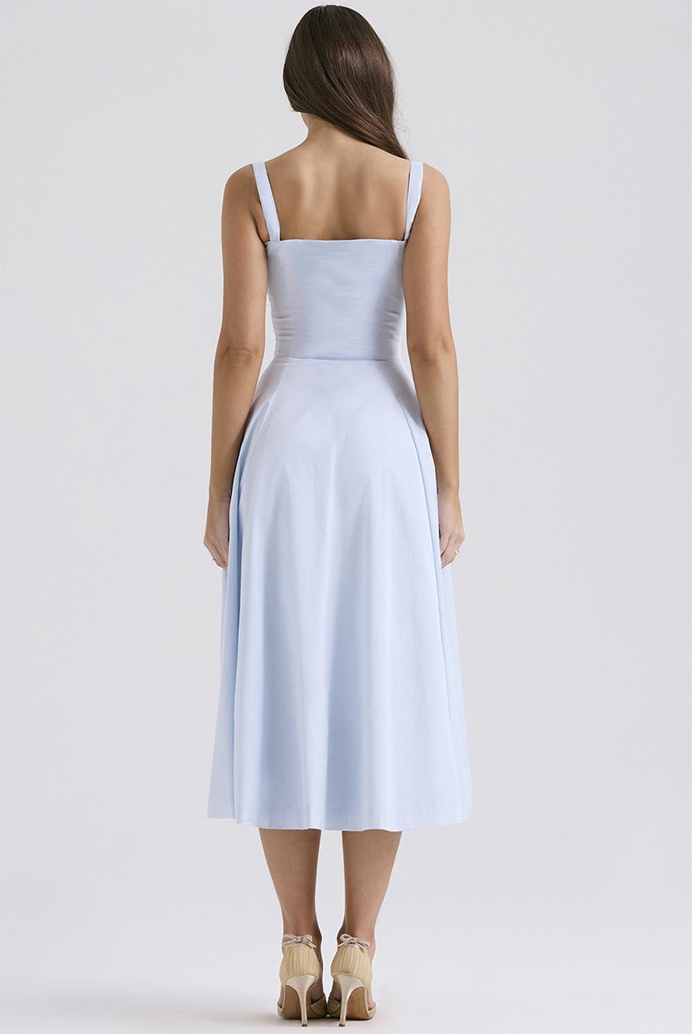 Summer French-Inspired Soft Solid Color High Slit Cami Dress | ZAKAPOP