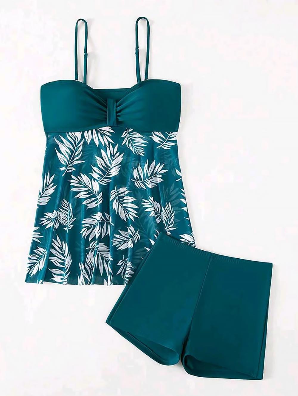 Tropical Print Ruched Bikini Swimsuit | ZAKAPOP