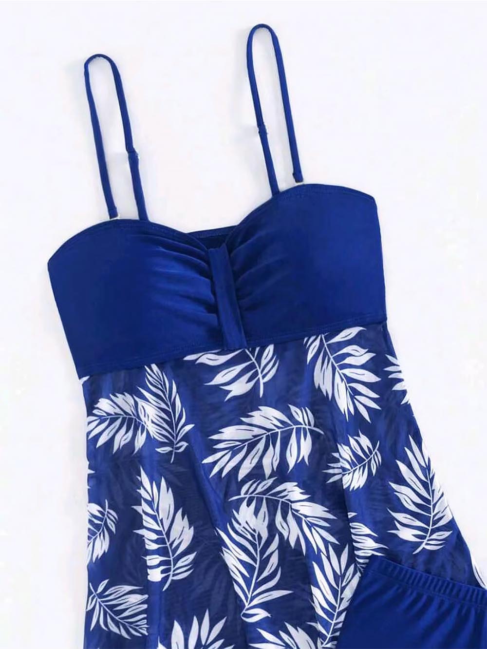 Tropical Print Ruched Bikini Swimsuit | ZAKAPOP
