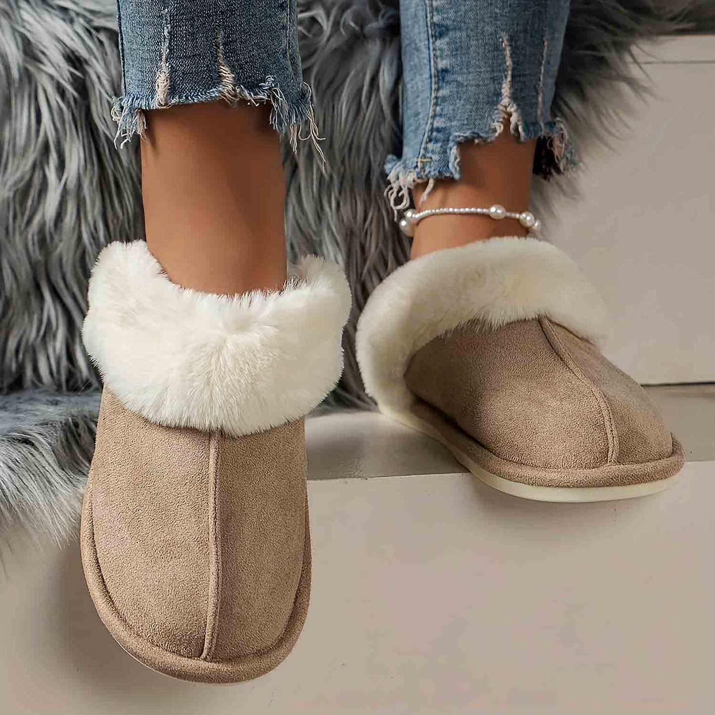 Unisex Indoor Warm Plush Winter Home Slippers | ZAKAPOP