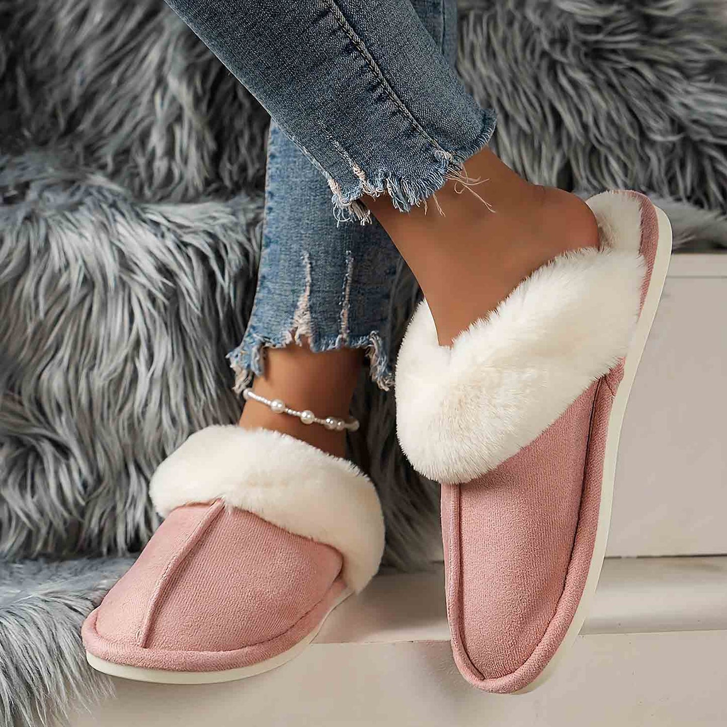 Unisex Indoor Warm Plush Winter Home Slippers | ZAKAPOP