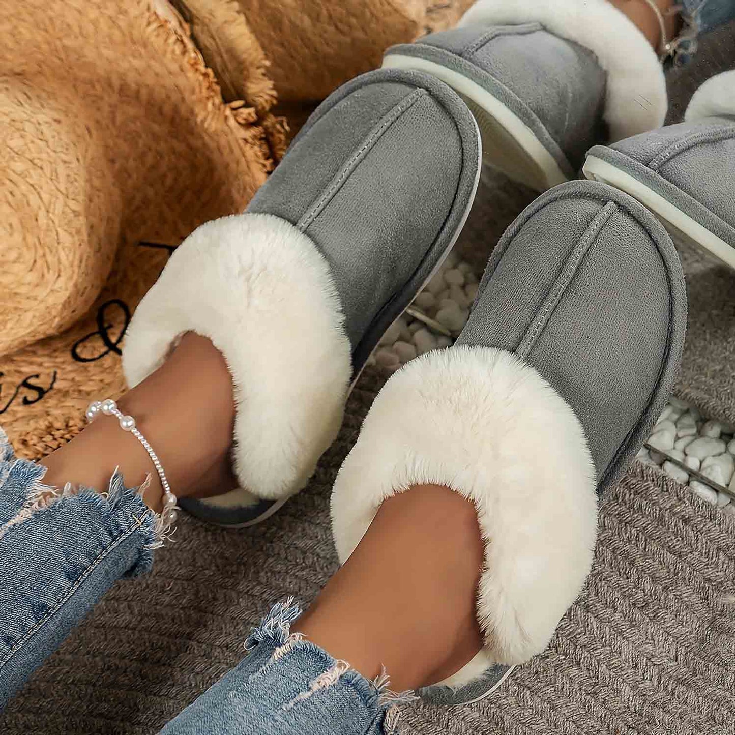 Unisex Indoor Warm Plush Winter Home Slippers | ZAKAPOP
