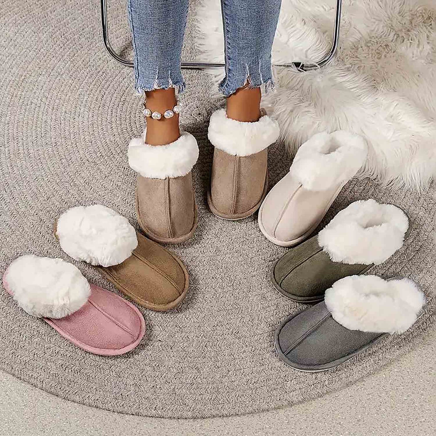 Unisex Indoor Warm Plush Winter Home Slippers | ZAKAPOP
