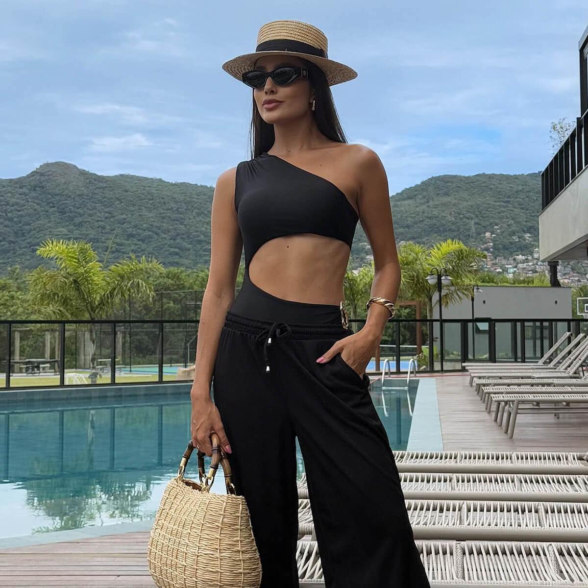 Women Sexy One Shoulder Swimwear | ZAKAPOP