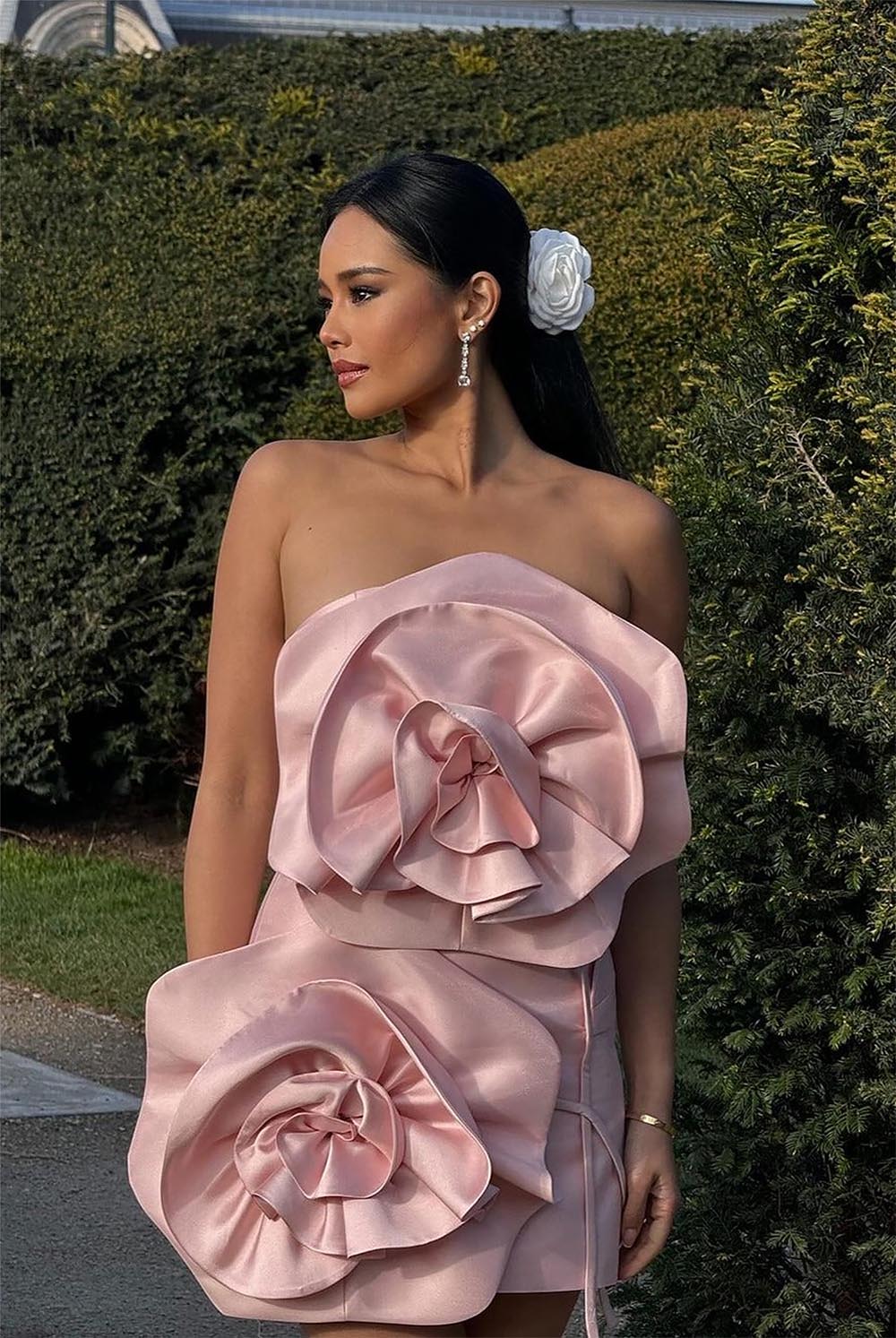 Sexy Floral Embellished Strapless Off-Shoulder Mini Dress | ZAKAPOP