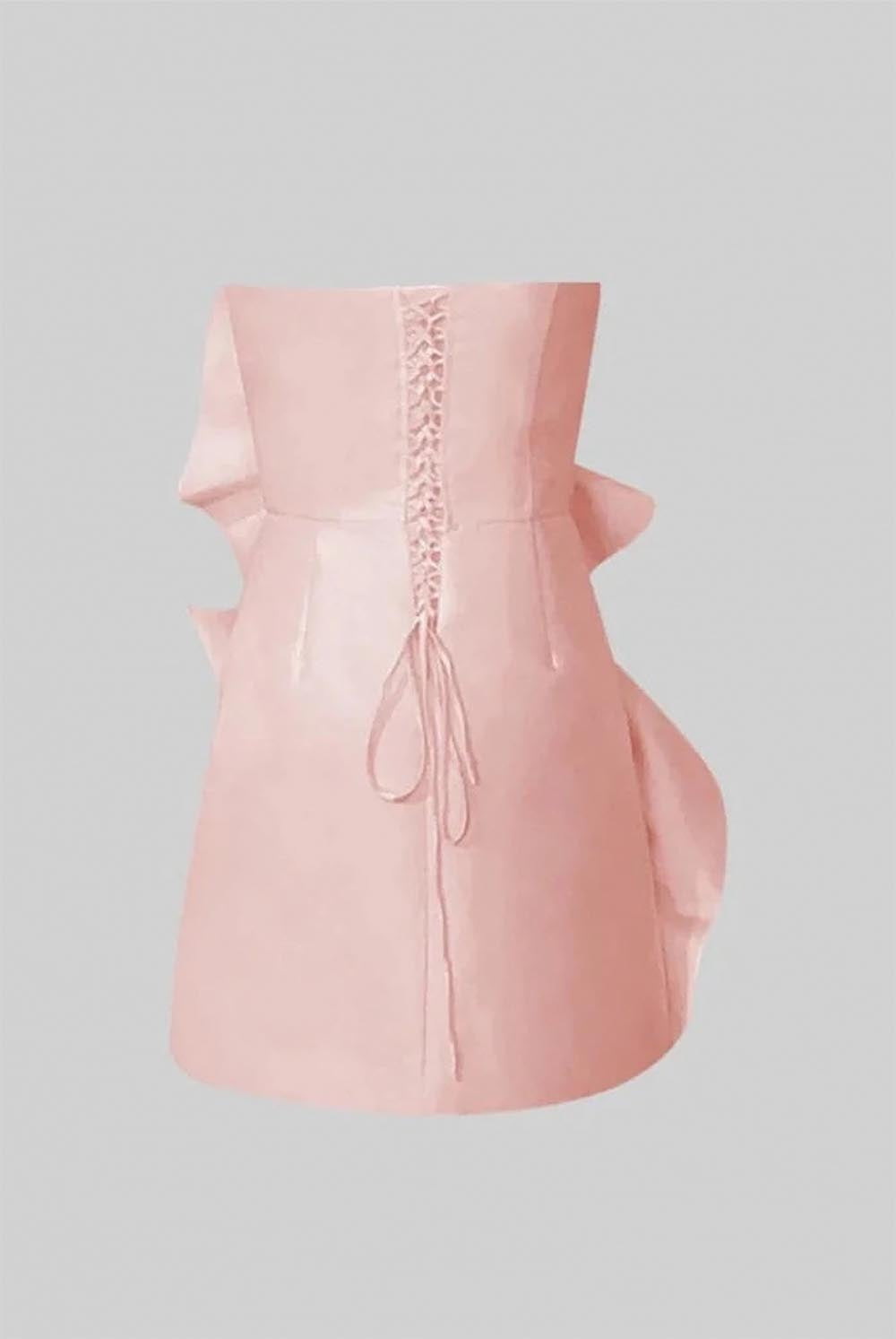 Sexy Floral Embellished Strapless Off-Shoulder Mini Dress | ZAKAPOP