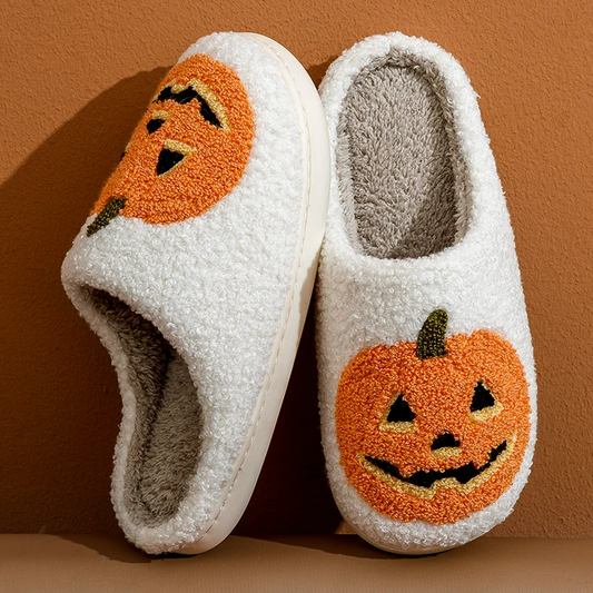 Women's Smile Pumpkin Halloween Slippers | ZAKAPOP