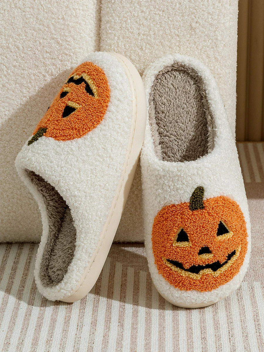 Women's Smile Pumpkin Halloween Slippers | ZAKAPOP