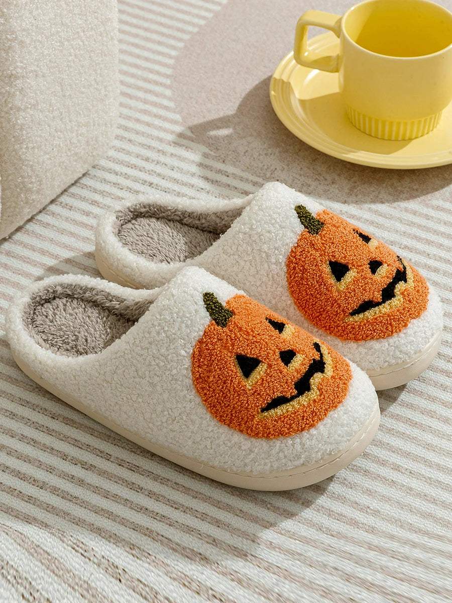 Women's Smile Pumpkin Halloween Slippers | ZAKAPOP
