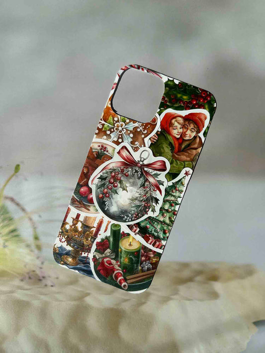 ZAKAPOP's Vintage Christmas Scene Decor Sticker DIY Phone Case