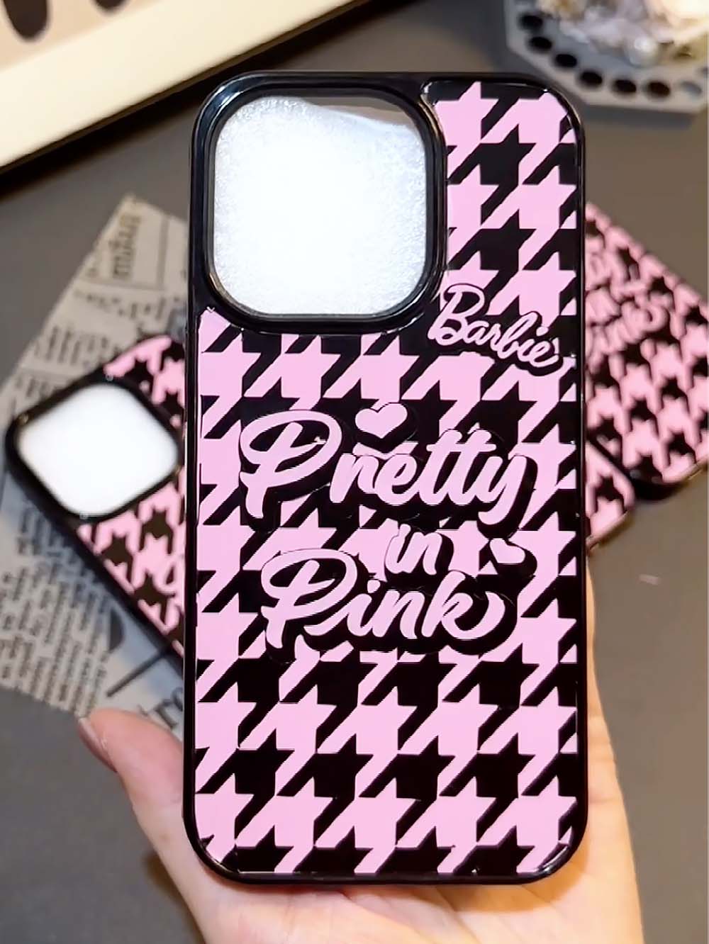 Zircon Checkered Rhinestone Resin Phone Case | ZAKAPOP