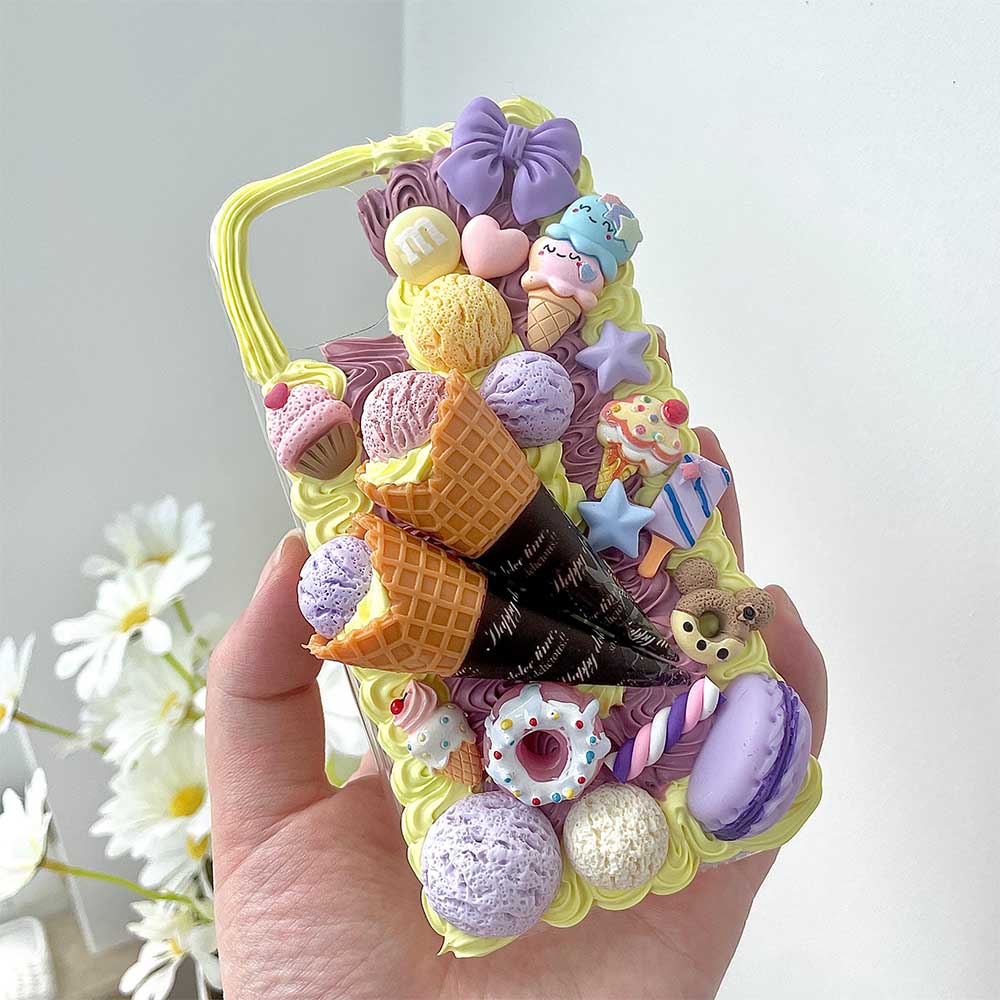 Handmade Ice Cream Cone Cream Phone Case (Customizable) | ZAKAPOP