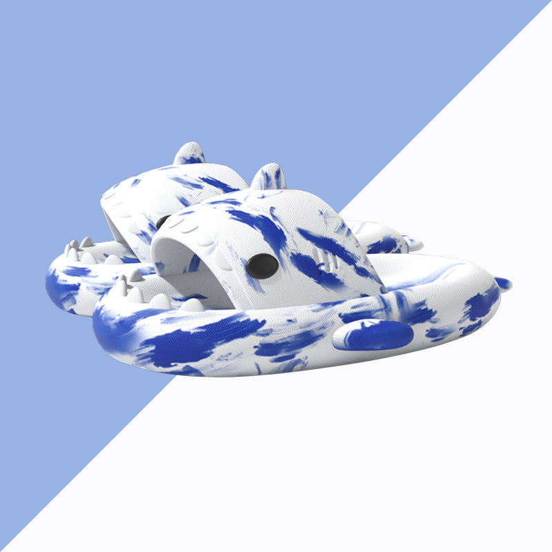 Original Two-color Oil Paint Pattern Shark Slippers(Adults) | ZAKAPOP