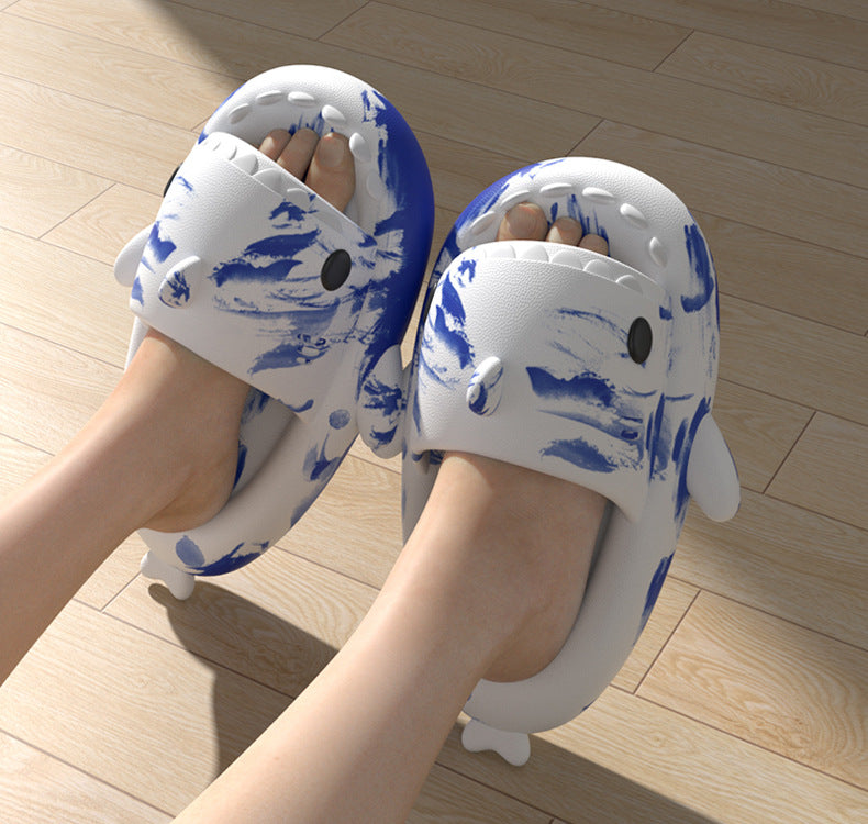Original Two-color Oil Paint Pattern Shark Slippers(Adults) | ZAKAPOP