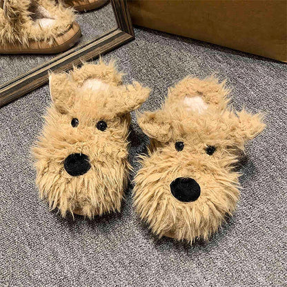 Funny Dog Closed Toe Winter Slippers | ZAKAPOP