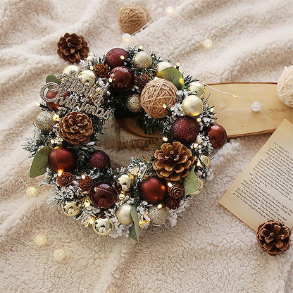 15in Lighted Christmas Wreath Door Decorations | ZAKAPOP