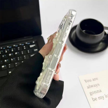 3D Bowknot Pearl Clear iPhone Case | ZAKAPOP