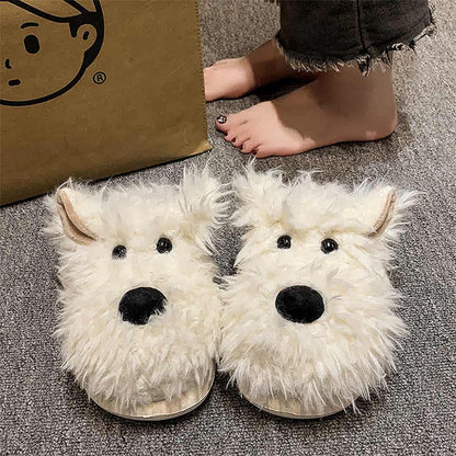 Funny Dog Closed Toe Winter Slippers | ZAKAPOP
