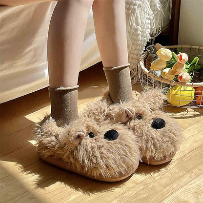 Funny Dog Closed Toe Winter Slippers | ZAKAPOP