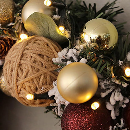 15in Lighted Christmas Wreath Door Decorations | ZAKAPOP