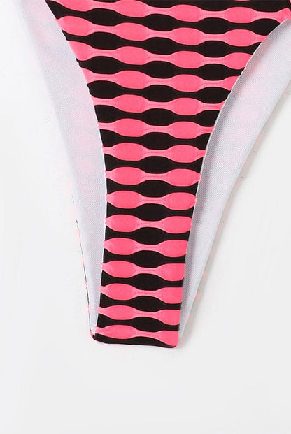 Water Wave Stripe Fashion Two-Piece Bikini Swimsuit | ZAKAPOP