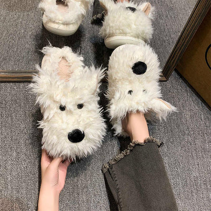 Funny Dog Closed Toe Winter Slippers | ZAKAPOP