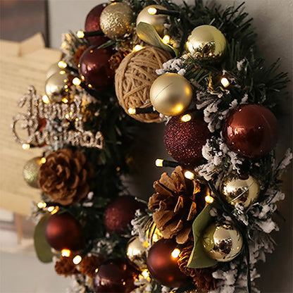 15in Lighted Christmas Wreath Door Decorations | ZAKAPOP