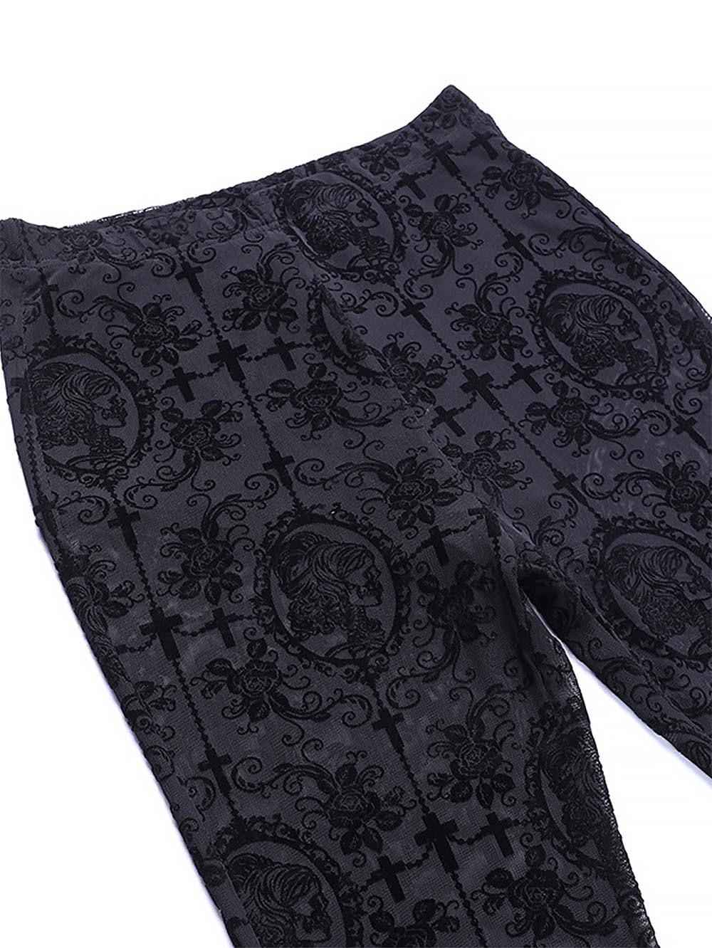 Dark Sexy Slim Fit High-Waisted Lace Flared Pants | ZAKAPOP