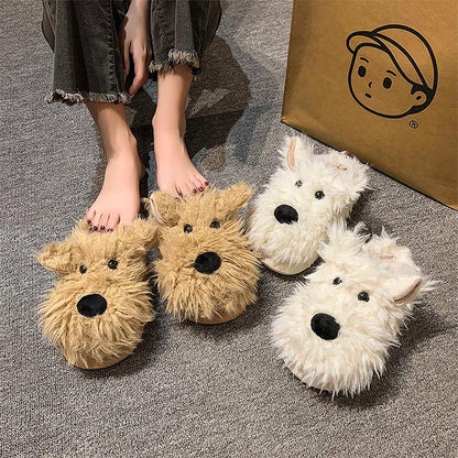 Funny Dog Closed Toe Winter Slippers | ZAKAPOP