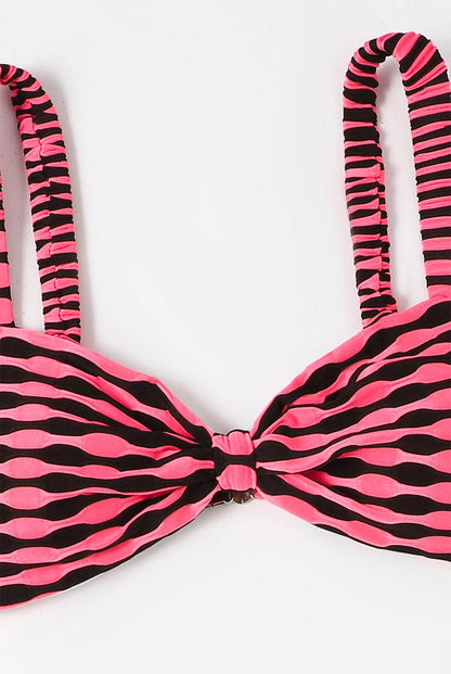 Water Wave Stripe Fashion Two-Piece Bikini Swimsuit | ZAKAPOP